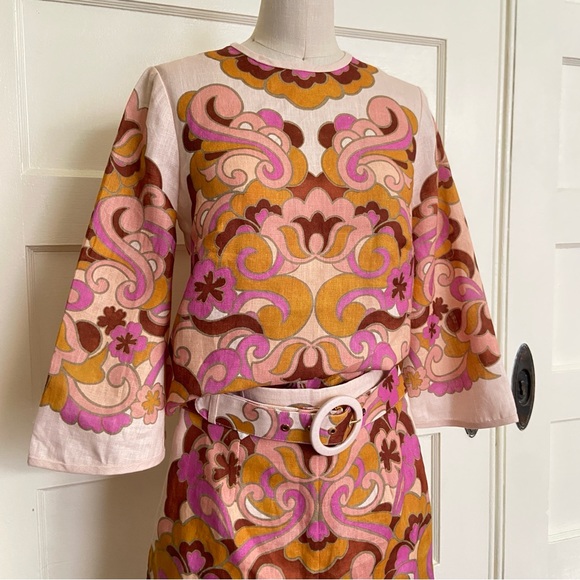 $900 Zimmermann Acadian Paisley Linen Tunic Shorts Set - Picture 11 of 16